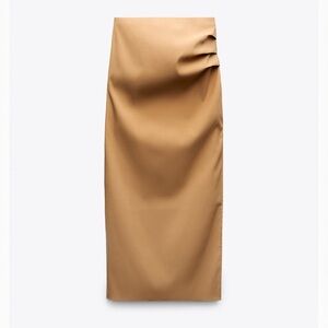 New Zara 2 Pieces Match Set Ruched Stretch Top + Skirt